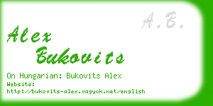 alex bukovits business card